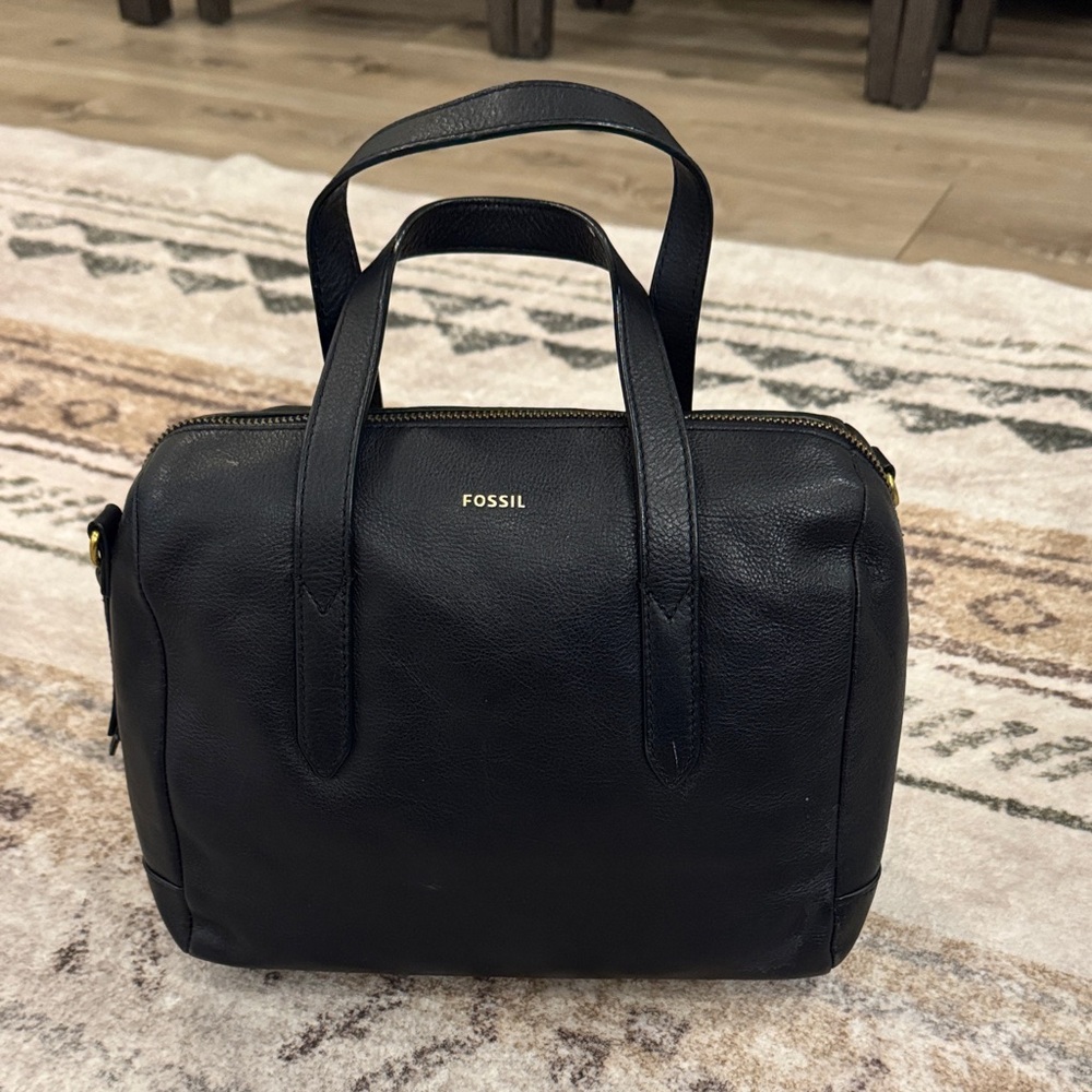 Fossil Midnight Leather satchel (Sydney)